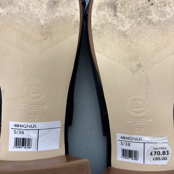 Dune London Black Leather Ignus Sandals Heels Women's 5 UK/ 38 EU/ 7-7.5 US - Picture 13 of 13